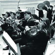 The horn and percussion sections of the NYYS The horn and percussion sections of the NYYS